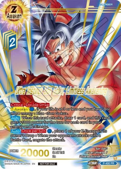 Ultra Instinct Son Goku Limitless Awakening Gold Stamped P-400 Promotion Cards Dragonball Super card