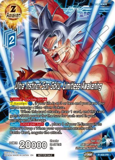 Ultra Instinct Son Goku Limitless Awakening P-400 Promotion Cards Dragonball Super card