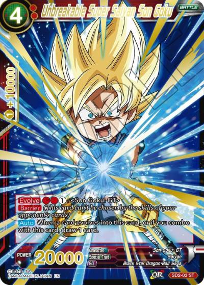 Unbreakable Super Saiyan Son Goku Gold Stamped SD2-03 Mythic Booster Dragonball Super card