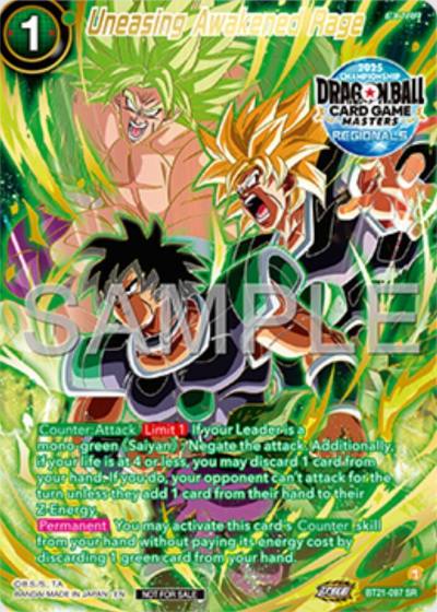 Uneasing Awakened Rage Alt Art Card BT21-097 Promotion Cards Dragonball Super card
