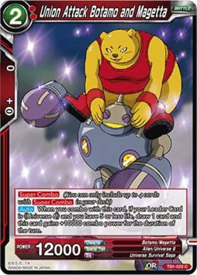 Union Attack Botamo and Magetta TB1-022 Tournament of Power Dragonball Super card