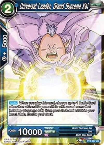 Universal Leader Grand Supreme Kai BT3-037 Cross Worlds Dragonball Super card
