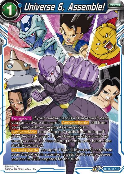 Universe 6 Assemble Foil BT15-057 Saiyan Showdown Dragonball Super card