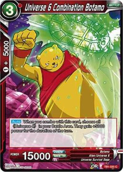 Universe 6 Combination Botamo TB1-020 Tournament of Power Dragonball Super card