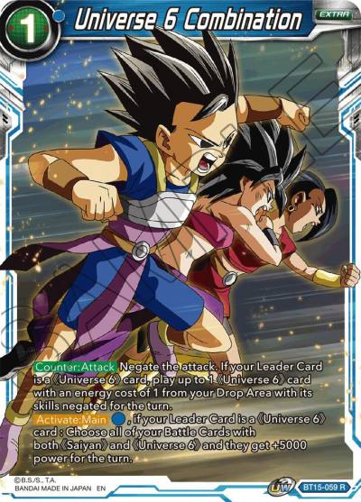 Universe 6 Combination Foil BT15-059 Saiyan Showdown Dragonball Super card