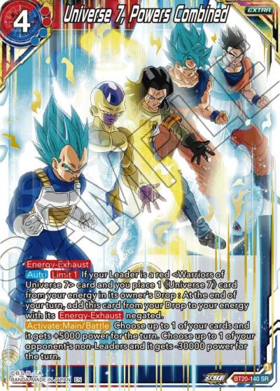 Universe 7 Powers Combined BT20-140 Power Absorbed Dragonball Super card
