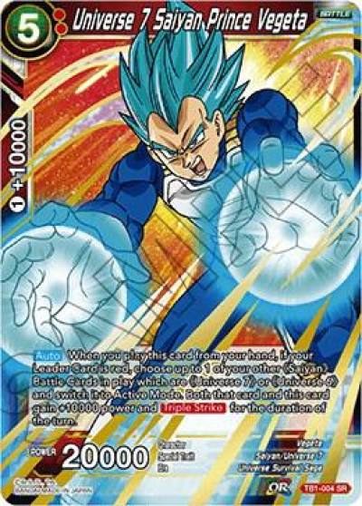 Universe 7 Saiyan Prince Vegeta Shatterfoil TB1-004 Draft Box 04 - Dragon Brawl Dragonball Super card