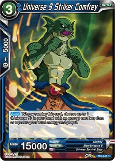 Universe 9 Striker Comfrey Foil TB1-040 Tournament of Power Dragonball Super card