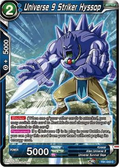 Universe 9 Striker Hyssop Foil TB1-043 Tournament of Power Dragonball Super card