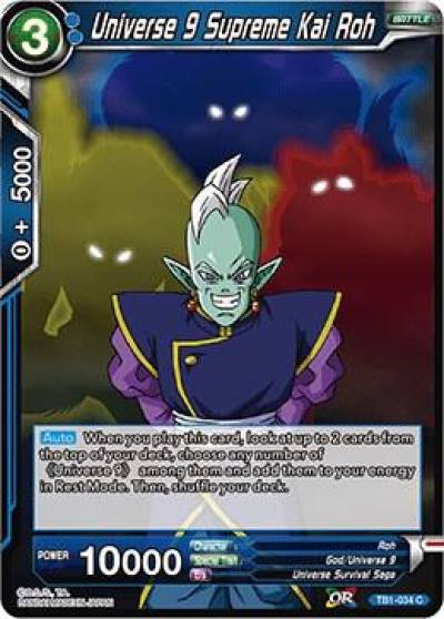 Universe 9 Supreme Kai Roh Foil TB1-034 Tournament of Power Dragonball Super card