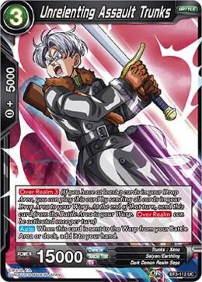 Unrelenting Assault Trunks BT3-112 Cross Worlds Dragonball Super card