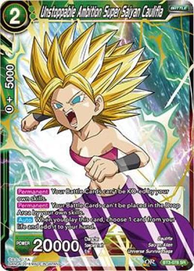 Unstoppable Ambition Super Saiyan Caulifla BT3-078 Cross Worlds Dragonball Super card