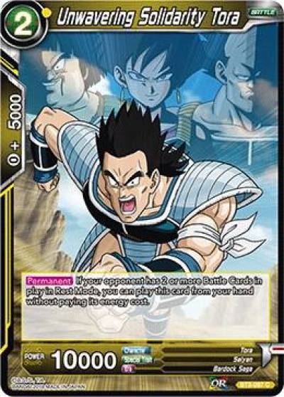 Unwavering Solidarity Tora BT3-097 Cross Worlds Dragonball Super card