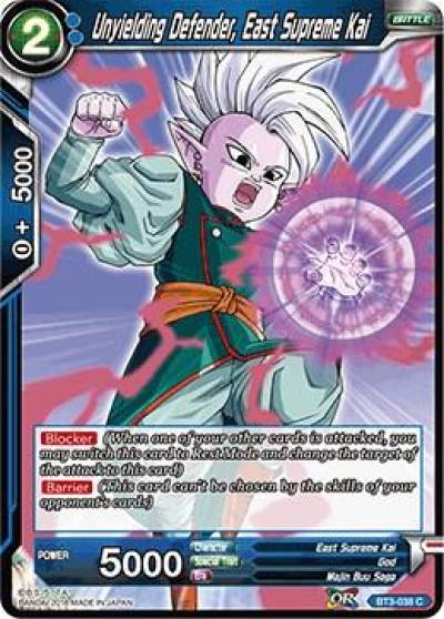 Unyielding Defender East Supreme Kai BT3-038 Cross Worlds Dragonball Super card
