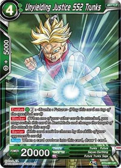 Unyielding Justice SS2 Trunks Foil BT3-061 Cross Worlds Dragonball Super card