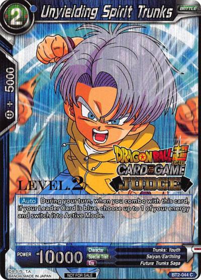 Unyielding Spirit Trunks Level 2 BT2-044 Judge Promotion Cards Dragonball Super card