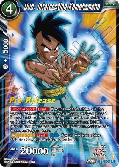 Uub Intercepting Kamehameha BT21-053 Wild Resurgence Pre-Release Cards Dragonball Super card