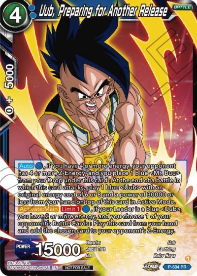 Uub Preparing for Another Release Zenkai Series Tournament Pack Vol4 P-504 Tournament Promotion Cards Dragonball Super card