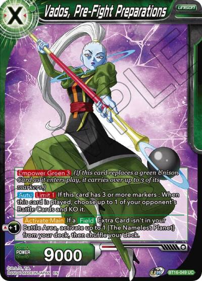 Vados Pre Fight Preparations BT16-049 Realm of the Gods Dragonball Super card