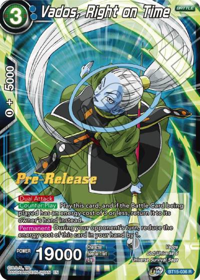Vados Right on Time BT15-036 Saiyan Showdown Pre-Release Cards Dragonball Super card