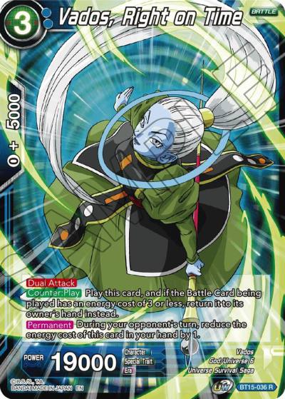 Vados Right on Time Foil BT15-036 Saiyan Showdown Dragonball Super card