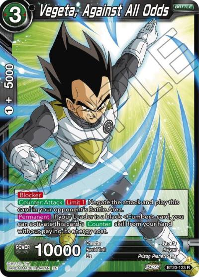 Vegeta Against All Odds BT20-123 Power Absorbed Dragonball Super card