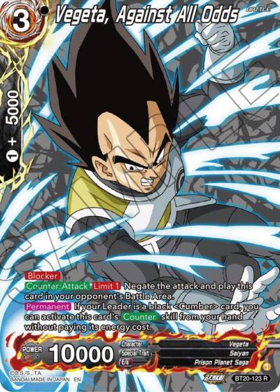 Vegeta Against All Odds Silver Foil BT20-123 Power Absorbed Dragonball Super card