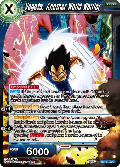 Vegeta Another World Warrior Foil BT18-035 Dawn of the Z-Legends Dragonball Super card