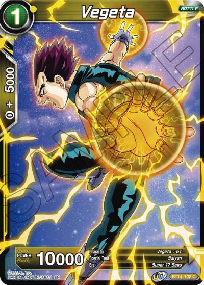 Vegeta BT14-102 Cross Spirits Dragonball Super card