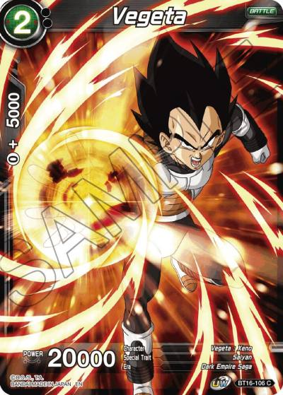 Vegeta BT16-106 Realm of the Gods Dragonball Super card