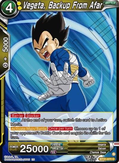 Vegeta Backup From Afar BT31-071 Impact Beyond Dimensions Dragonball Super card