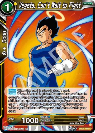 Vegeta Cant Wait to Fight BT28-096 Prismatic Clash Dragonball Super card