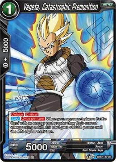 Vegeta Catastrophic Premonition BT12-132 Vicious Rejuvenation Dragonball Super card