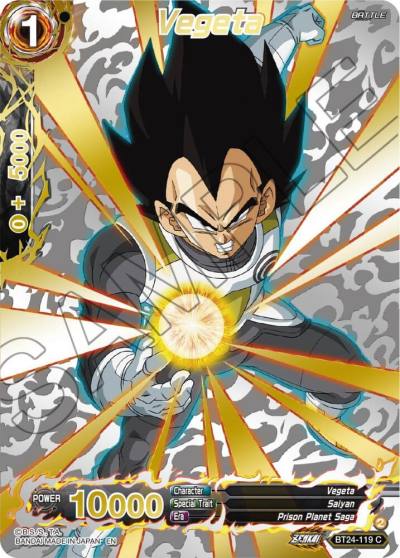 Vegeta Collector Booster Gold BT24-119 Beyond Generations Dragonball Super card