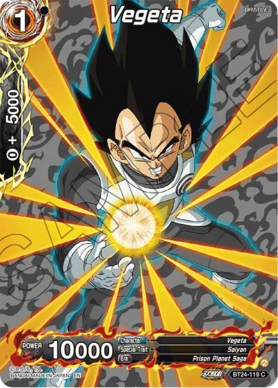 Vegeta Collector Booster Silver BT24-119 Beyond Generations Dragonball Super card