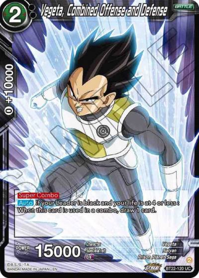 Vegeta Combined Offense and Defense BT22-120 Critical Blow Dragonball Super card