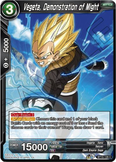 Vegeta Demonstration of Might BT10-129 Rise of the Unison Warrior Dragonball Super card