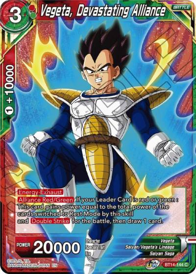 Vegeta Devastating Alliance Foil BT14-144 Cross Spirits Dragonball Super card
