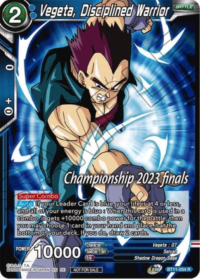 Vegeta Disciplined Warrior 2023 Championship Finals Celebration Pack BT11-054 Tournament Promotion Cards Dragonball Super card