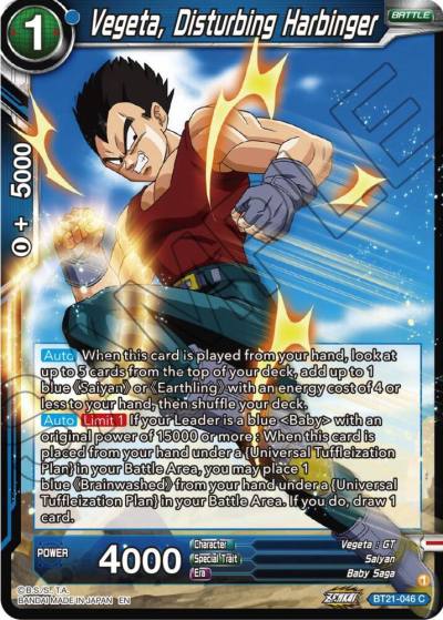 Vegeta Disturbing Harbinger Foil BT21-046 Wild Resurgence Dragonball Super card