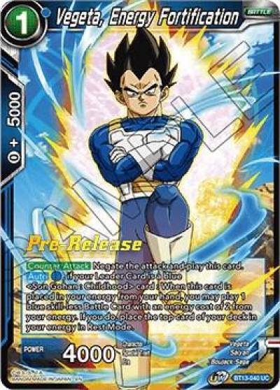Vegeta Energy Fortification BT13-040 Supreme Rivalry Pre-Release Cards Dragonball Super card