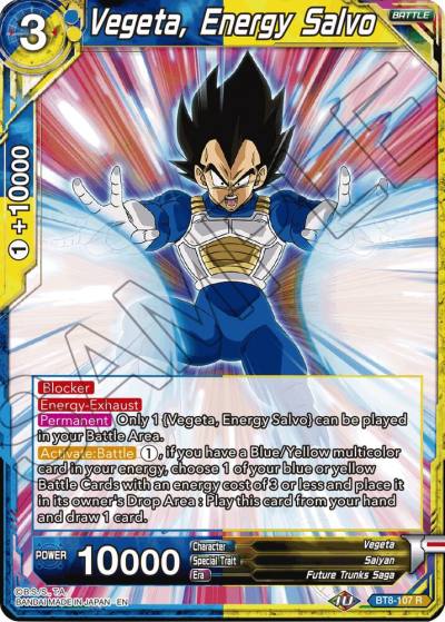 Vegeta Energy Salvo BT8-107 Malicious Machinations Dragonball Super card