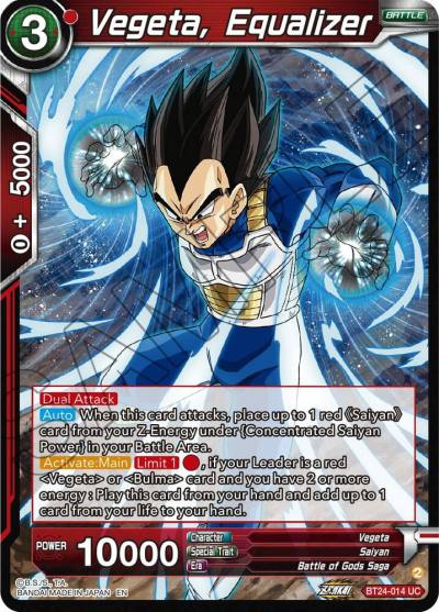 Vegeta Equalizer BT24-014 Beyond Generations Dragonball Super card