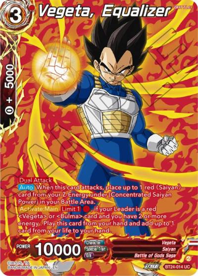 Vegeta Equalizer Collector Booster Silver BT24-014 Beyond Generations Dragonball Super card