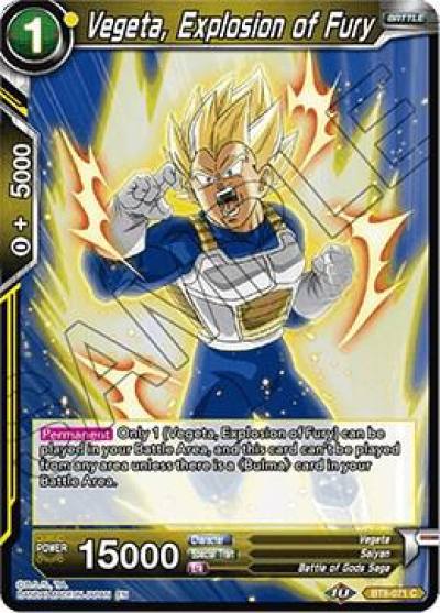 Vegeta Explosion of Fury Foil BT8-071 Malicious Machinations Dragonball Super card