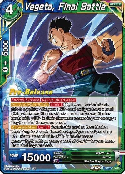 Vegeta Final Battle BT25-134 Legend of the Dragon Balls Pre-Release Cards Dragonball Super card