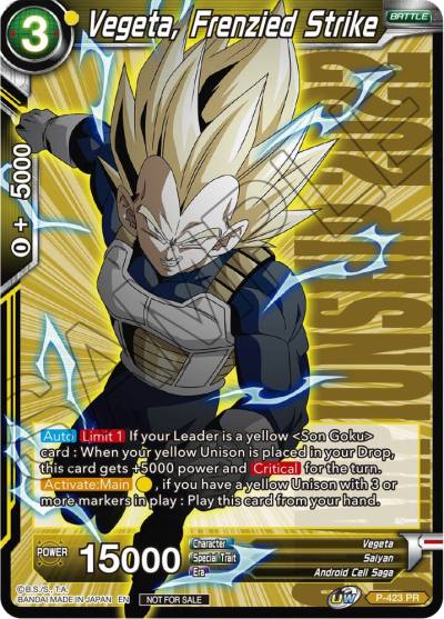 Vegeta Frenzied Strike Championship Pack 2022 Vol2 P-423 Promotion Cards Dragonball Super card
