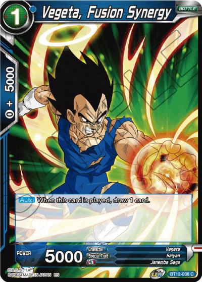 Vegeta Fusion Synergy BT12-036 Vicious Rejuvenation Dragonball Super card