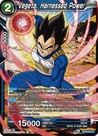 Vegeta Harnessed Power BT16-031 Realm of the Gods Dragonball Super card