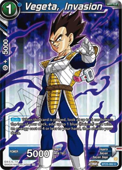 Vegeta Invasion BT23-062 Perfect Combination Dragonball Super card